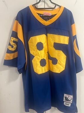 Mitchell & Ness Blue and Gold Football Jersey #85